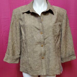 #227 NWT Melissa Harper Tan Button-Down Dress Jacket Blazer 18